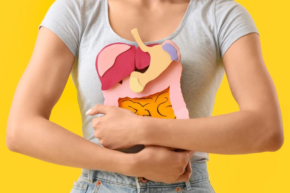 mujer con imagen estómago